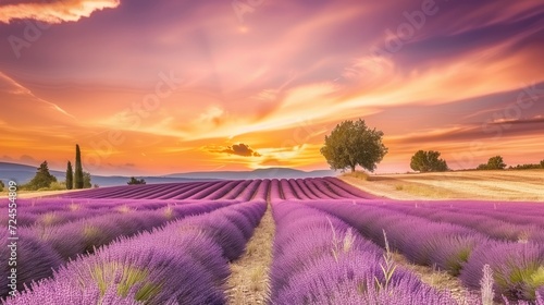Lavender flowers field background