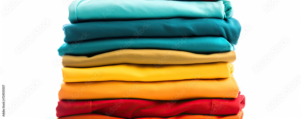 Pile of t shirts in various colors isolated. Pile of t shirts in various colors isolated.