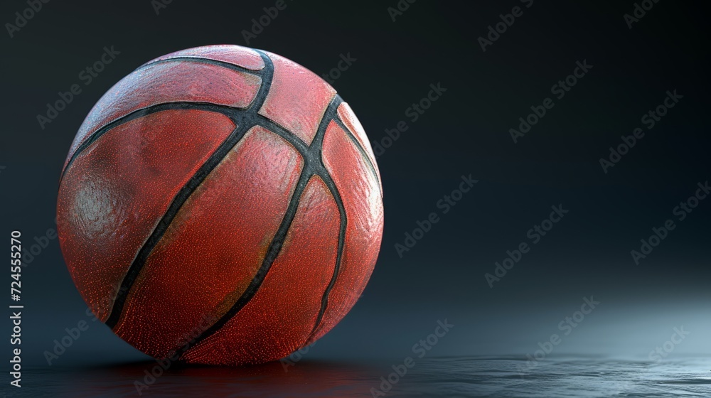 basketball close up on dark background