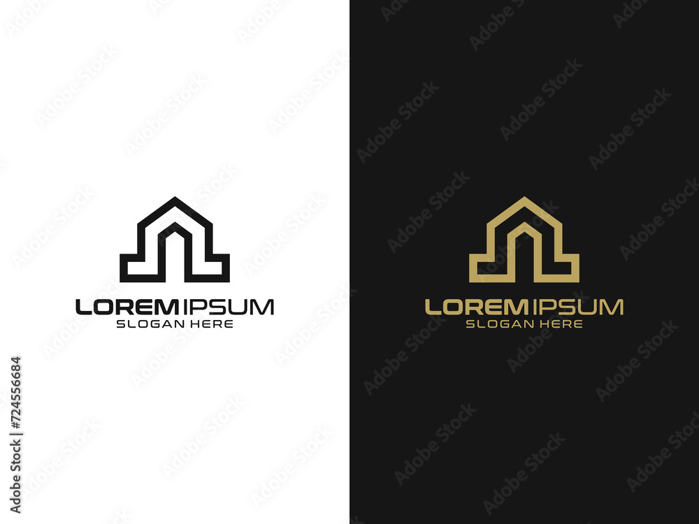 Abstract house building real estate company logo Abstract house building real estate company logo