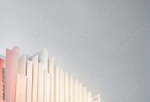 Abstract background design  composition with white geometric shapes