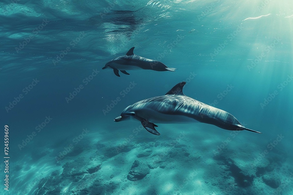 Dolphins swimming in the ocean
