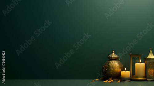 simpel ramadan background color green gold yellow photo