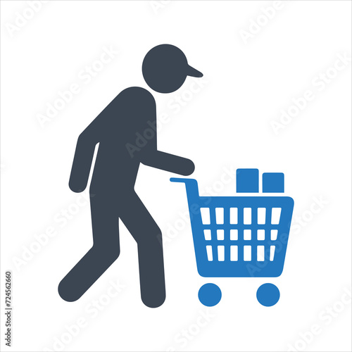 Retail theft. Thief. A thief with bag icon