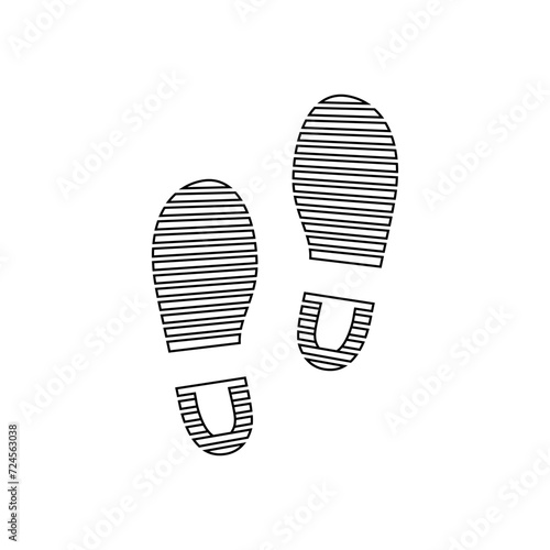 Shoe prints icon vector. Footprints illustration sign. Shoes symbol or logo.