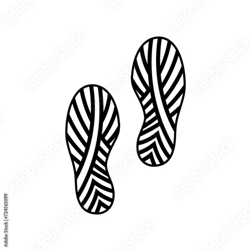 Shoe prints icon vector. Footprints illustration sign. Shoes symbol or logo.