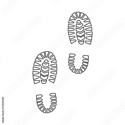 Shoe prints icon vector. Footprints illustration sign. Shoes symbol or logo.