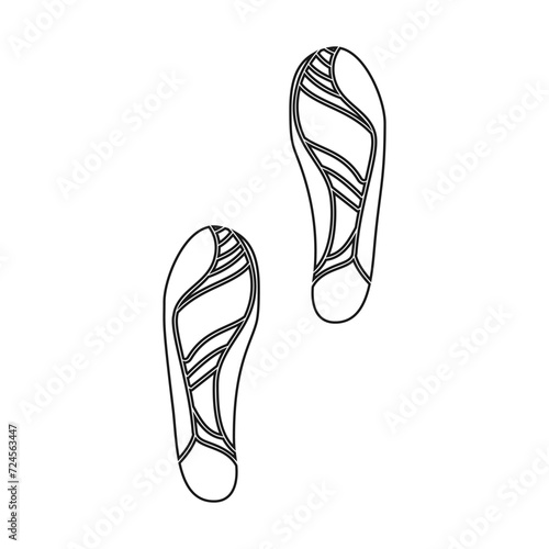 Shoe prints icon vector. Footprints illustration sign. Shoes symbol or logo.