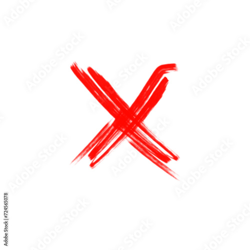 Red Brush Stroke X Sign