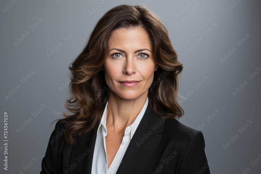 Image of pretty businesswoman looking at camera Image of pretty businesswoman looking at camera