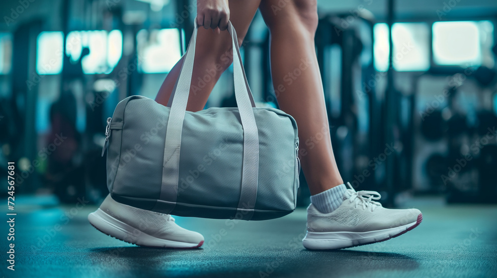 Person Walking With Gym Bag in Hand