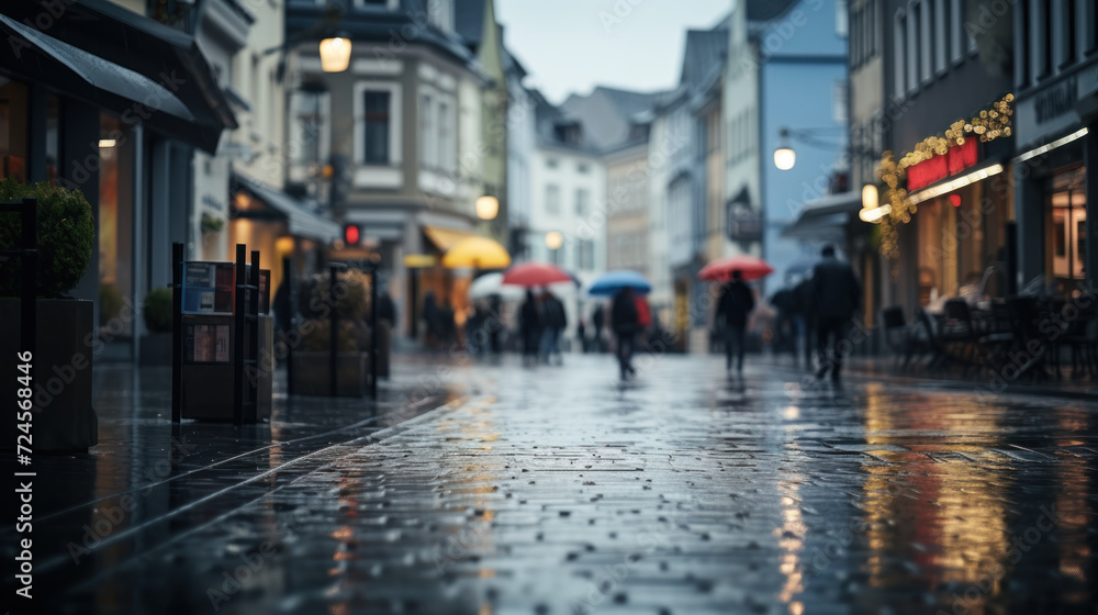 Obraz premium small town low angle at rain created with artificial inteligent