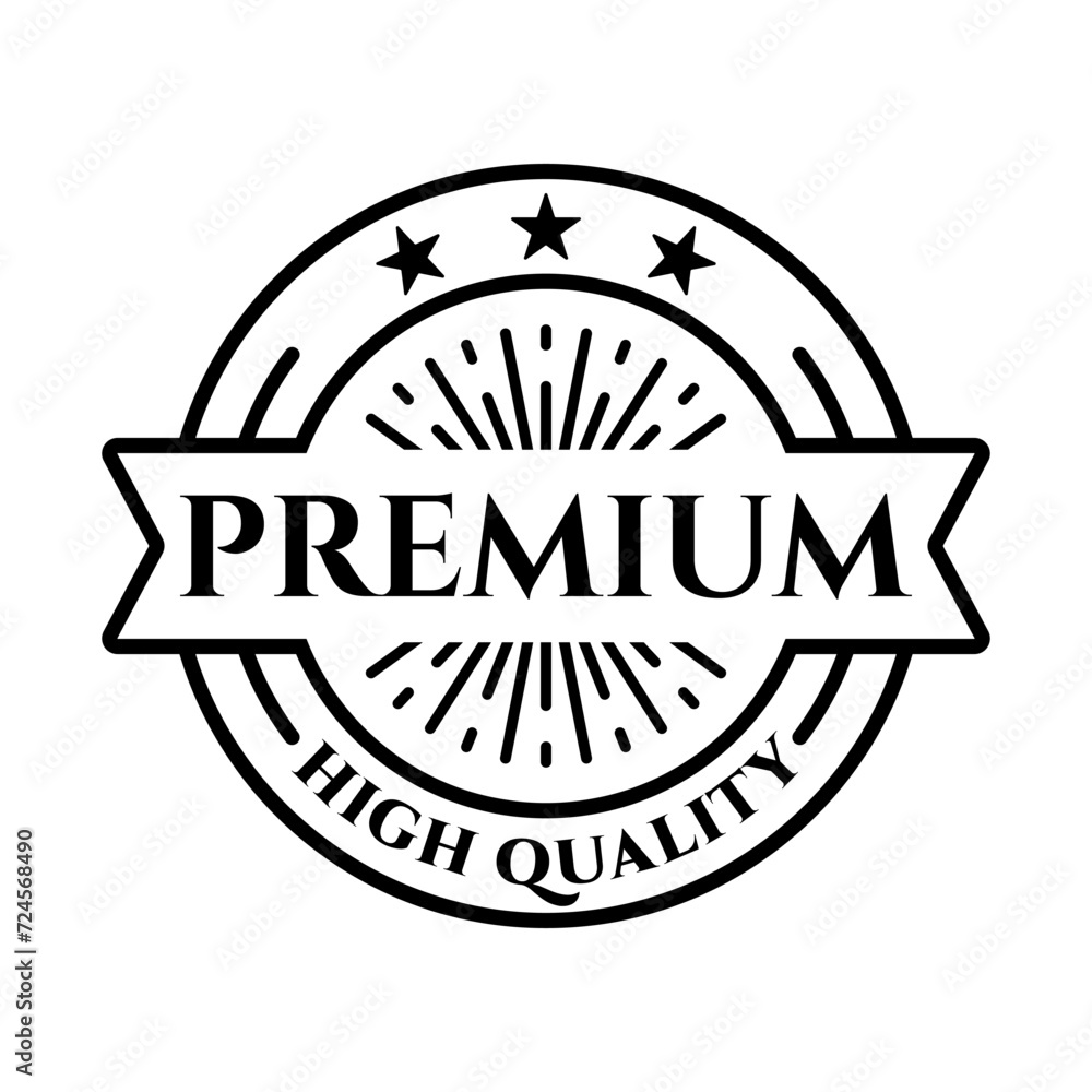 Premium stamp, label or badge. High quality symbol. Vector illustration. 