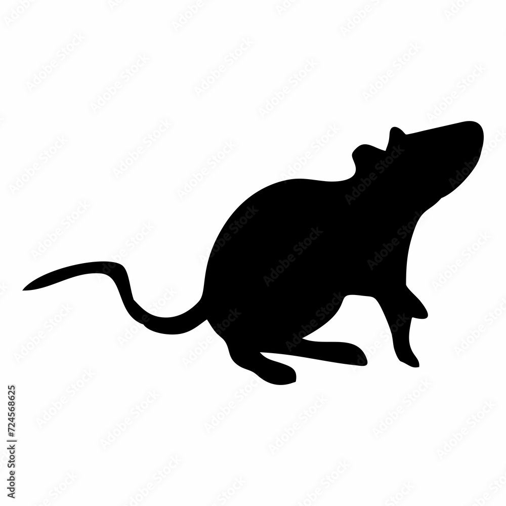 Chinese New Year black rat silhouette
