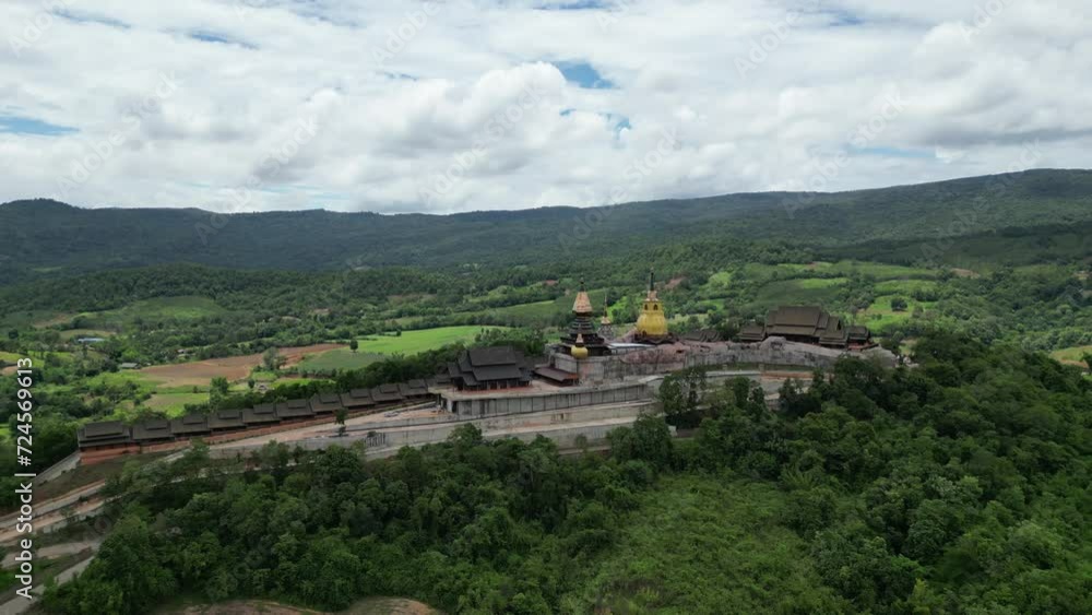 Loei province. Wat Somdet Phu Ruea Symphony: Aerial Harmony of Culture and Nature. Loei province. Wat Somdet Phu Ruea Symphony: Aerial Harmony of Culture and Nature.