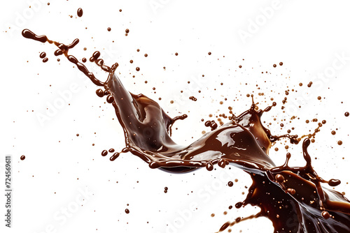 Black coffee splash  isolated on white background