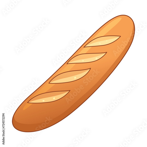 French Baguette Cartoon Vector Illustration