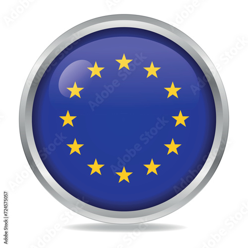 European union flag gradient button circle