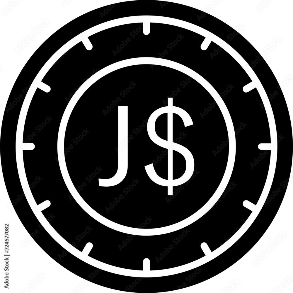 Jamaica Dollar Coin Icon Jamaica Dollar Coin Icon