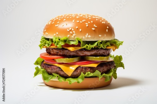 hamburger with white background.national hamburger day concept