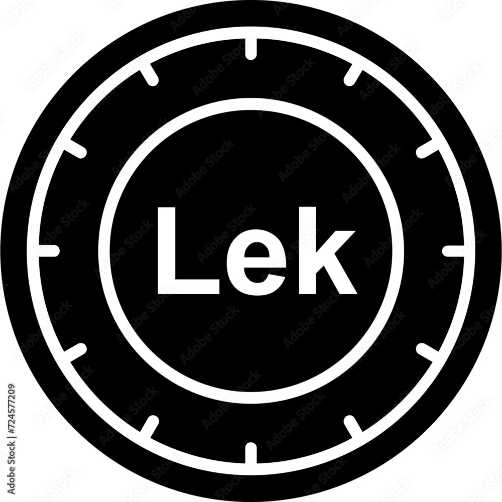 Fototapeta premium Albania Lek Coin Icon