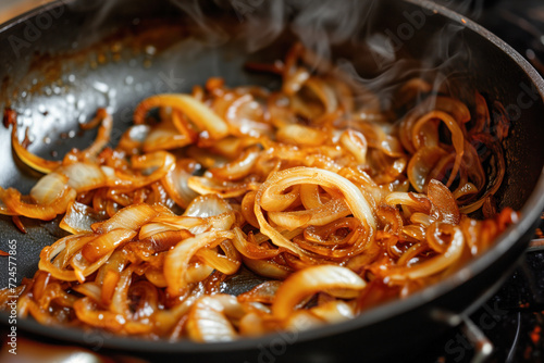 Caramelized onions in skillet