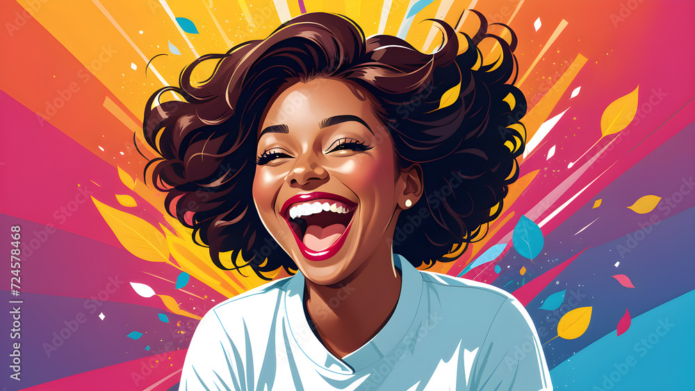mental health stress-free laughter therapy vector illustration