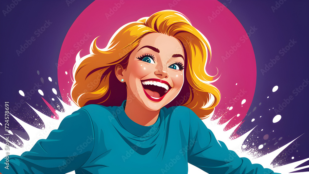 mental health stress-free laughter therapy vector illustration