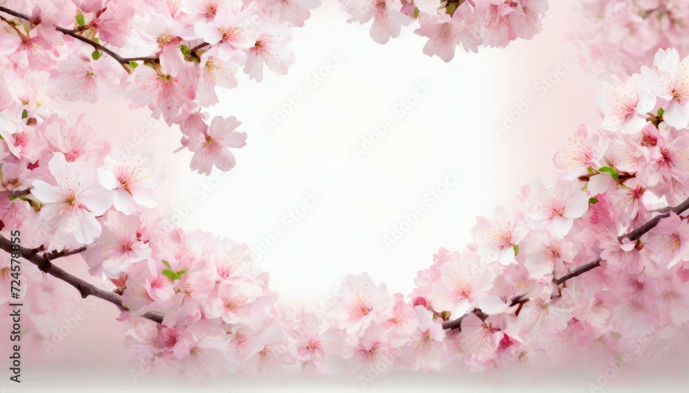 Peach Blossom wallpaper, empty space in the middle, dreamy look