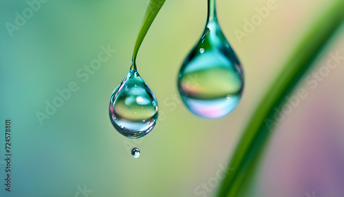 water drop on green
