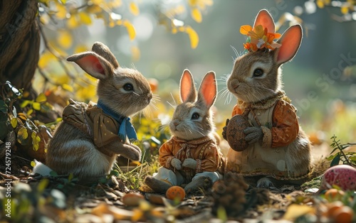 Outdoor Family Portrait with Bunny Delight