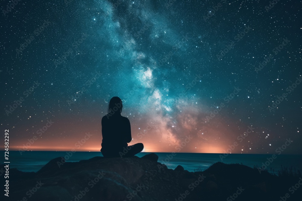 breathtaking view of the Milky Way galaxy is visible in the sky with countless stars illuminating the darkness breathtaking view of the Milky Way galaxy is visible in the sky with countless stars illuminating the darkness
