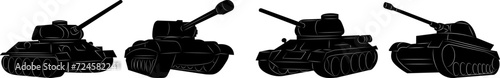 tanks black silhouette, on a white background vector