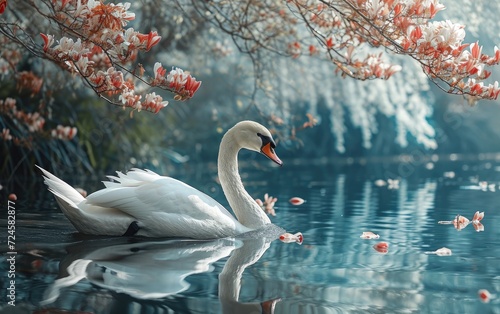 Easter Egg Swan on Serene Waters