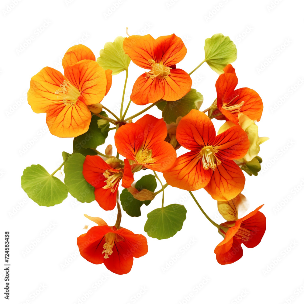 Nasturtium isolated on transparent background Nasturtium isolated on transparent background