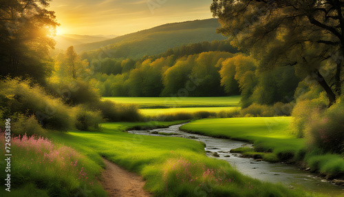 sunset in the mountains