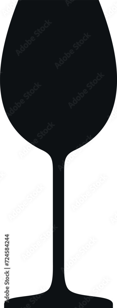 Silhouette of Wine Glass Icon. Vector Illustration. Silhouette of Wine Glass Icon. Vector Illustration.