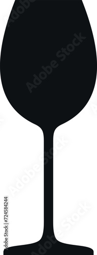 Silhouette of Wine Glass Icon. Vector Illustration.