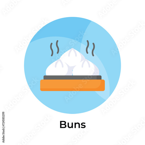 Traditional chinese dumplings, asian food, steamed chinese bun vector design