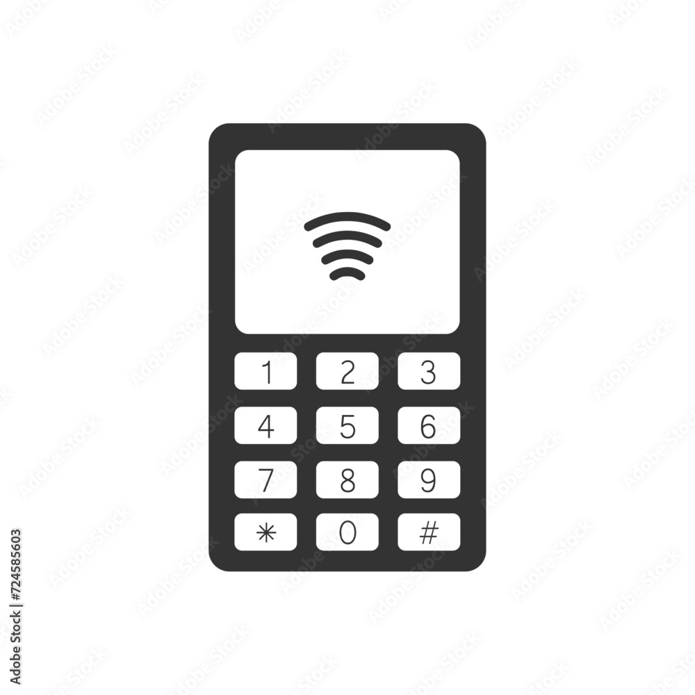 Contactless card reader. NFC stock illustration. Contactless card reader. NFC stock illustration.
