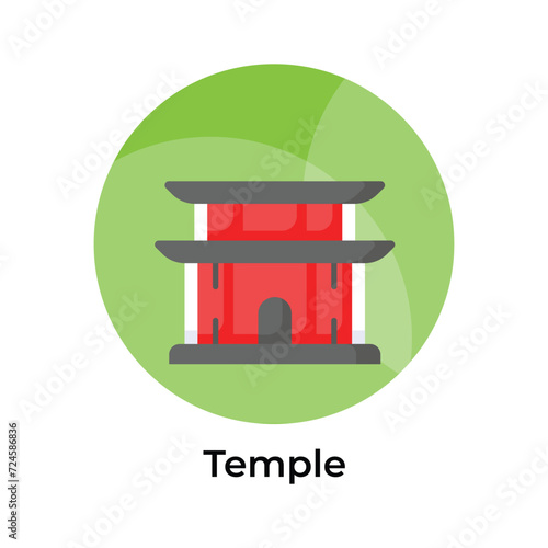 Chinese religious building vector design, chinese temple icon