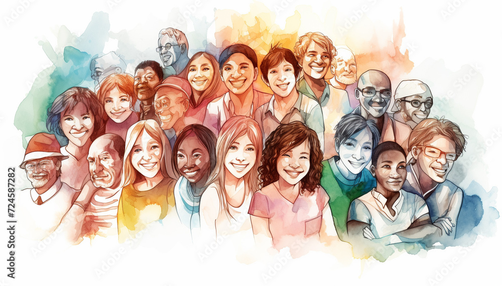 group portrait of a diverse and inclusive multicultural community, feelings of unity and togetherness