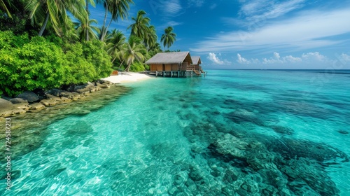 Beautiful photo of the Maldives for background