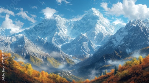 Beautiful photo of mountains for background