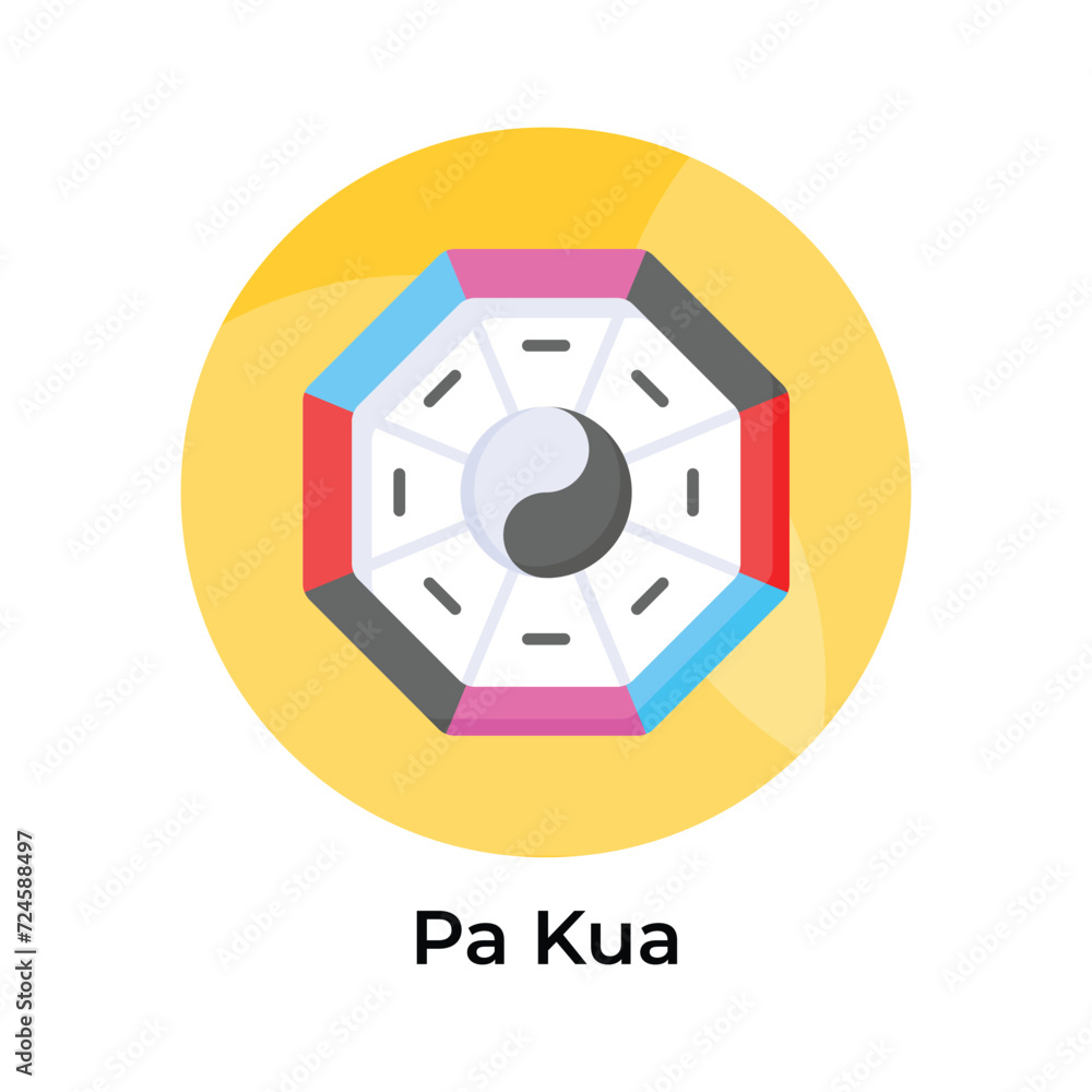 Pa Kua Mirror icon design, ready to use vector editable style Pa Kua Mirror icon design, ready to use vector editable style