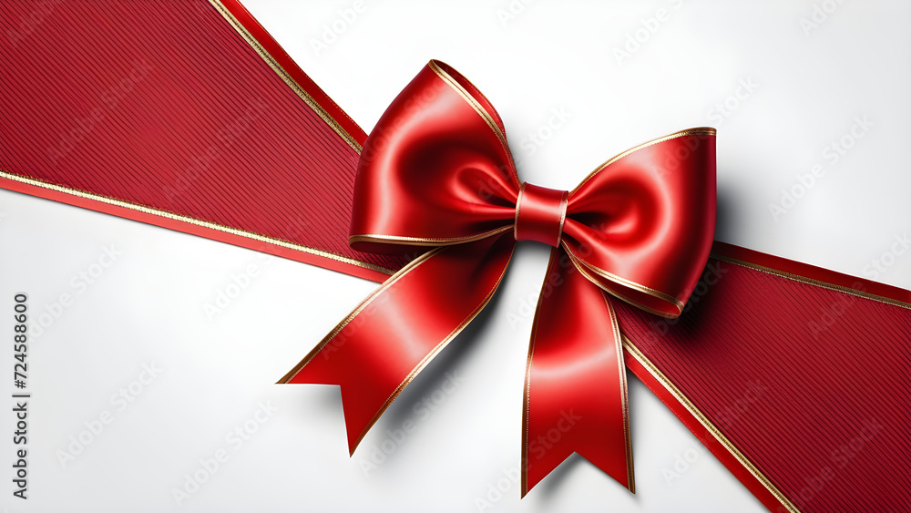 red bow with ribbon on white background red bow with ribbon on white background