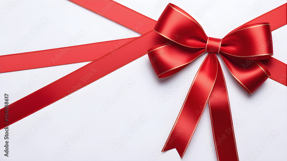 red bow with ribbon on white background red bow with ribbon on white background