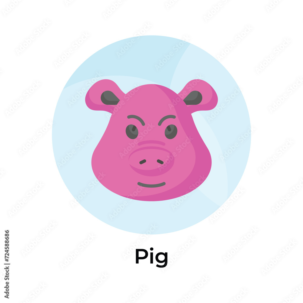 Cute pig vector design in modern style, premium editable icon