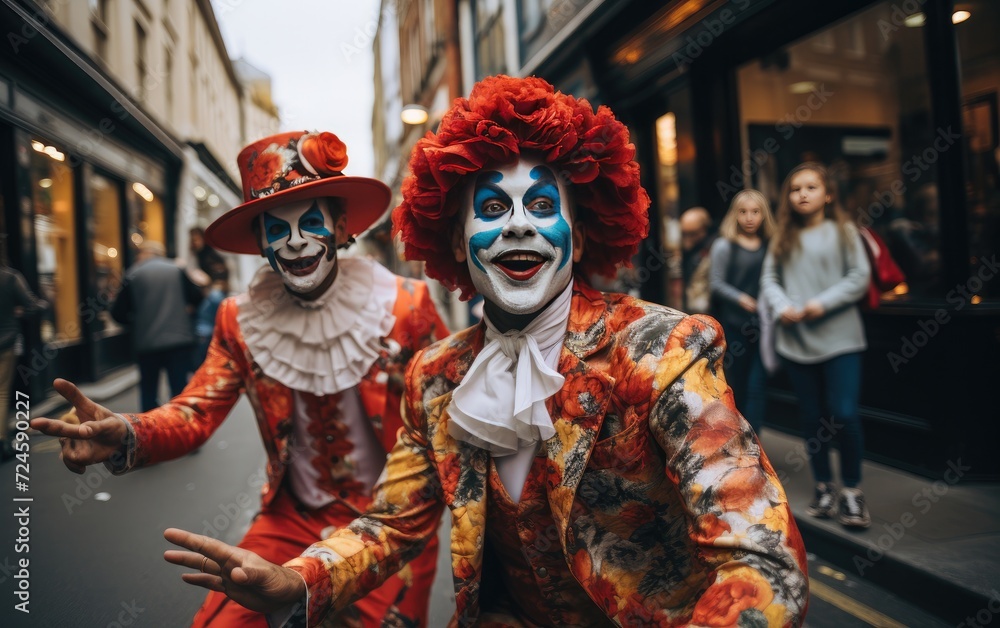 Flamboyant Carnival Street Performers