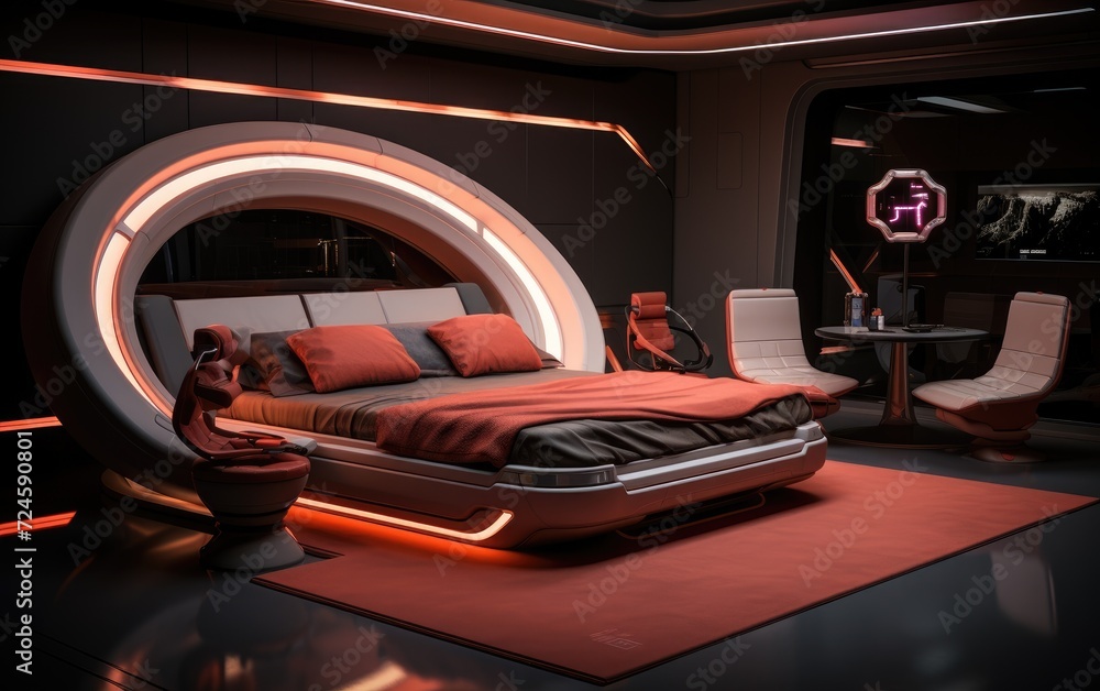 Futuristic Bedroom with High Tech Gadgets